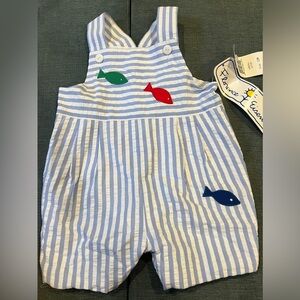 Florence Eiseman Blue and White Shortall with Fish